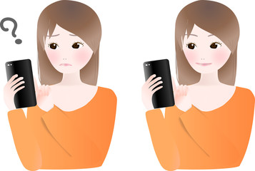 スマートフォンを使う女性