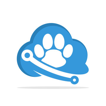 Illustrated icons with the concept of animal information media integrated with cloud computing systems