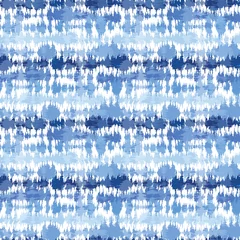 Papier Peint photo Style japonais Rayure horizontale shibori tie dye bleu indigo. Impression de fond sans couture. Textile batik de style japonais. Panaché pour l& 39 échantillon de mode d& 39 été.