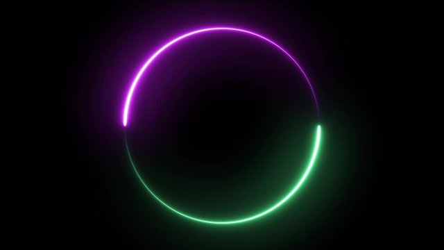 Neon background 3D fly animation. Abstract background with neon in seamless and looped animation. Futuristic light tunnel. 3D flight on 4k.