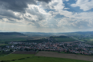 Fototapeta na wymiar View of Spišské Podhradie seen from Spis castle, Slovakia