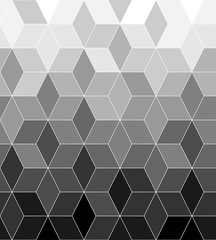 Geometric pattern with grey transition rhombus. Seamless tile background, graphic mosaic pattern. Vector illustration