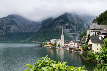 Hallstatt small town as postcard view