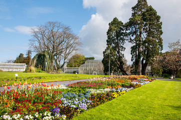 Flower beds in Botanical Garden.