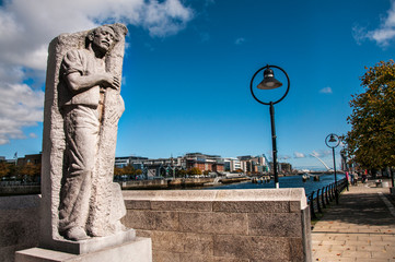 Sculpture on Liffey embankment