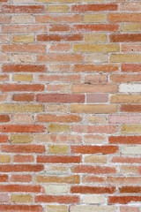 Wall of small colour bricks 