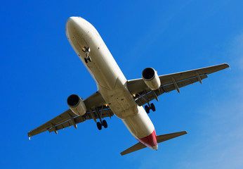Fototapeta na wymiar Passenger plane departing in afternoon