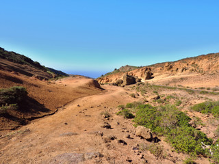 Lunar landscape of coarse and very light tufa