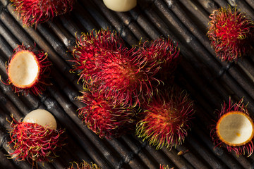 Raw Red Organic Rambutan Fruit