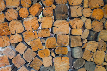 Background, texture of the wall from the folded logs.