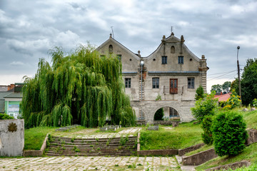 Fototapeta na wymiar Ancient buildings in Kremenets, Ternopil region, Ukraine. August 2019