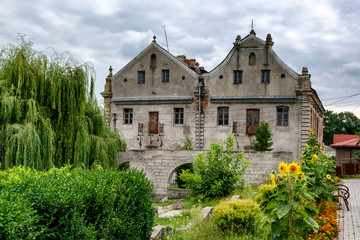 Ancient buildings in Kremenets, Ternopil region, Ukraine. August 2019