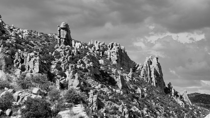 Dramatic rocks on a ridge overlooking the Catalina Highway or Mount Lemmon Highway en route to Mt....
