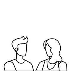 young lovers couple avatars characters