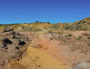  very light tufa and volcanic stones, in the Teno Mountains on the Canary Island of Tenerife.