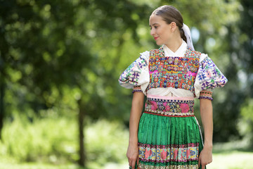 Slovak folklore. Slovakian folklore girl.
