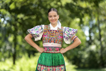 Slovak folklore. Slovakian folklore girl.