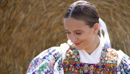 Slovak folklore. Slovakian folklore girl.