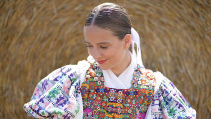 Slovak folklore. Slovakian folklore girl.