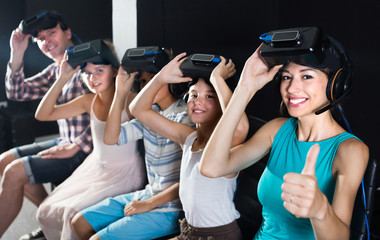 Family of five are satisfied after watching movie