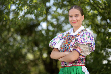 Slovak folklore. Slovakian folklore girl.