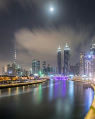 Dubai water canal at night