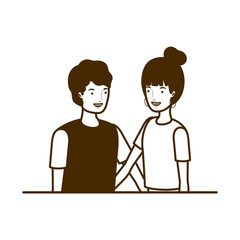 silhouette of couple of people smiling and hugging each other