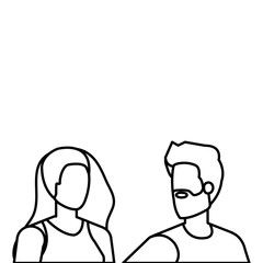 young lovers couple avatars characters