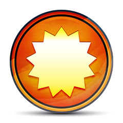 Star badge icon shiny bright orange round button illustration