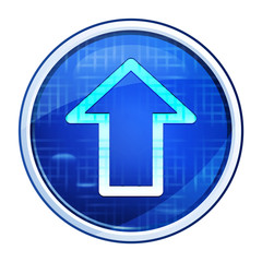 Upload icon futuristic blue round button vector illustration