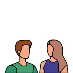 young lovers couple avatars characters