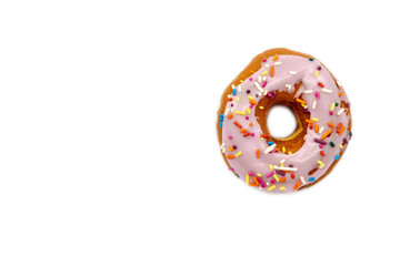 Donut with sprinkles isolated on white background - Image