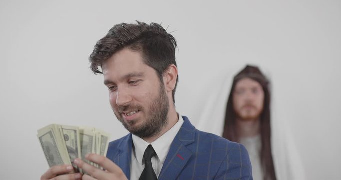 Jesus against greed of businessman