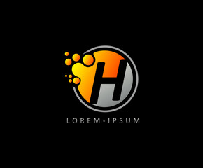 Circle Dotted Lab Letter H Logo Icon. Creative H Icon.