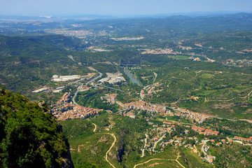 Fototapeta na wymiar View on village El Mas Estarrós from Montserrat, Barcelona, Catalunya, Spain, Europe