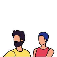 Fototapeta premium young lovers couple avatars characters
