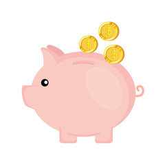 piggy savings with coins money