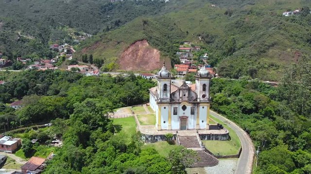 Sao Francisco de Paula, Church, Cathedral (Ouro Preto, Brazil) colonial architecture, baroque style, aerial view