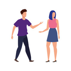 Fototapeta premium young lovers couple avatars characters