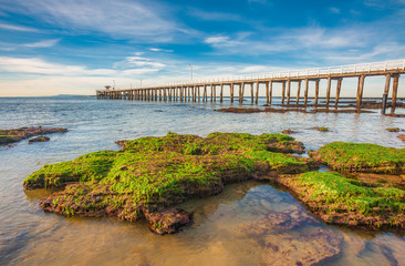 Obraz premium Point Lonsdale Jetty, przy wejściu do Port Philip Bay, Point Lonsdale, Bellarine Peninsula, Victoria, Australia