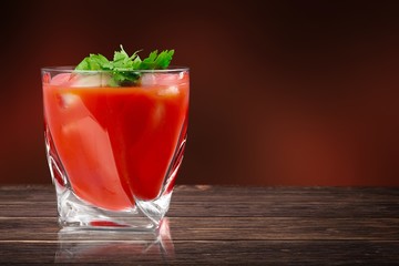 Glass of alcohol  cocktail on background