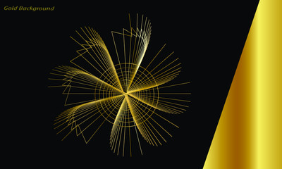 gold geometric background, wallpaper. illustration- vector