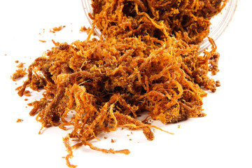 Serunding, dried meat floss made of beef or chicken. Popular in Malaysia especially during Hari...