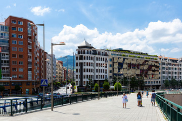 Cityscape of Spanish town Bilbao