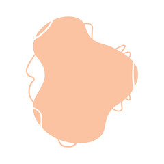 Abstract background flat geometric shape in beige color with lines and dots. Template for web, banner, flyer, cover, and other design. Isolated on white. Vector.