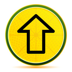 Upload icon lemon lime yellow round button illustration
