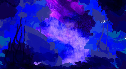 Artistic blue watercolor splash effect template ink wallpaper background blue