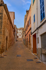 Fototapeta na wymiar Colorful Streets Of Capdepera Typical Town Of Blearic Island Majorca At Sunset