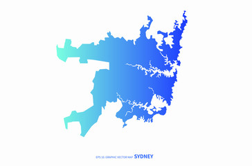 Obraz premium sydney city map. graphic vector map of oceania