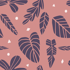 Tropical seamless leaves pattern